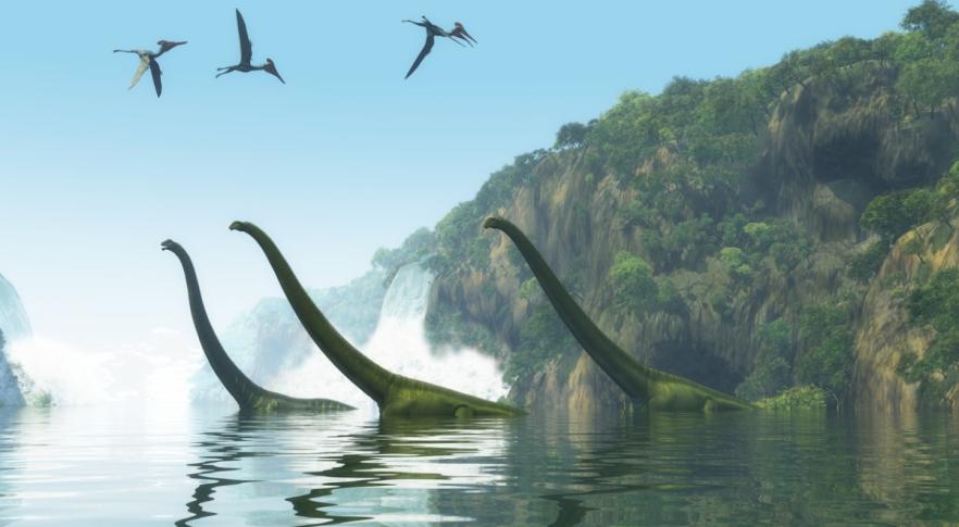 Desentierran el esqueleto de un dinosaurio gigante conectado desde la cabeza hasta la cola